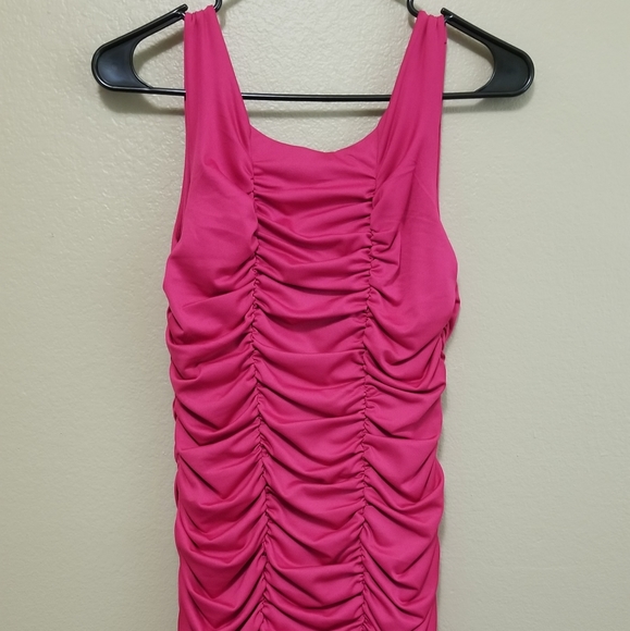 Pink Bodycon Ruched Dress - Picture 3 of 7